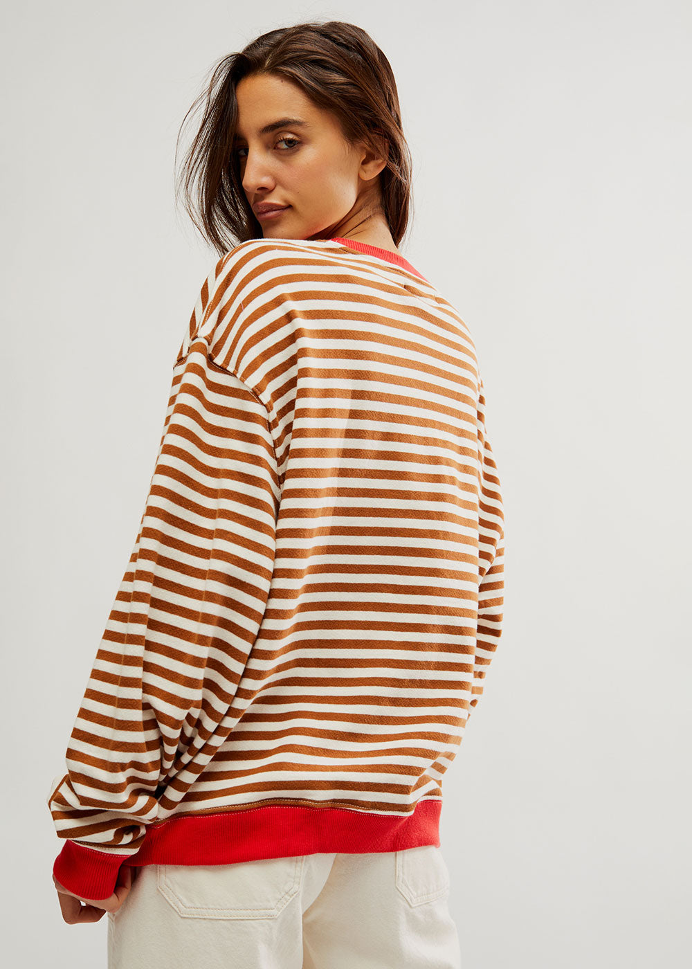 Classic Striped Oversized Crewneck - Domino Style