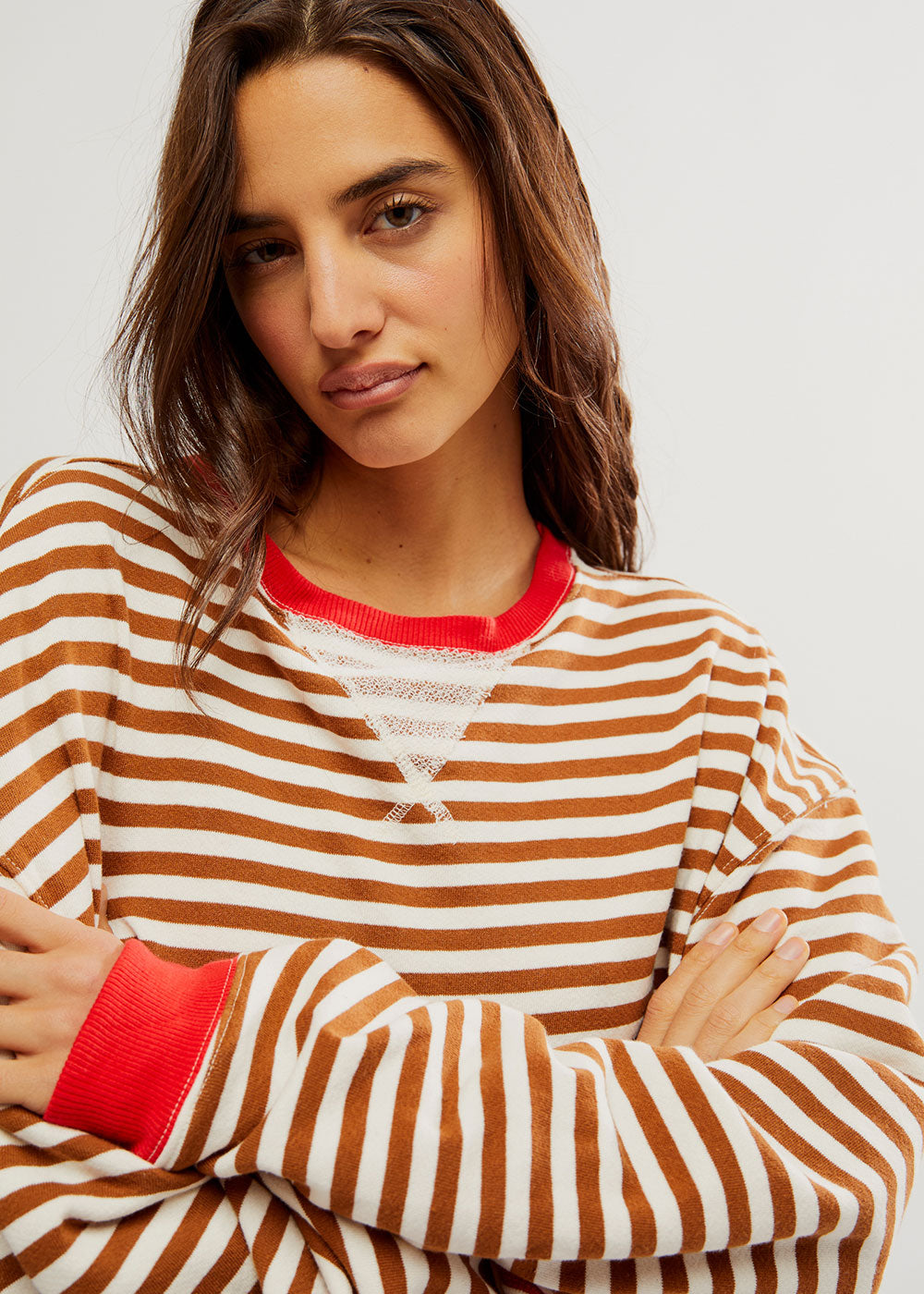 Classic Striped Oversized Crewneck - Domino Style