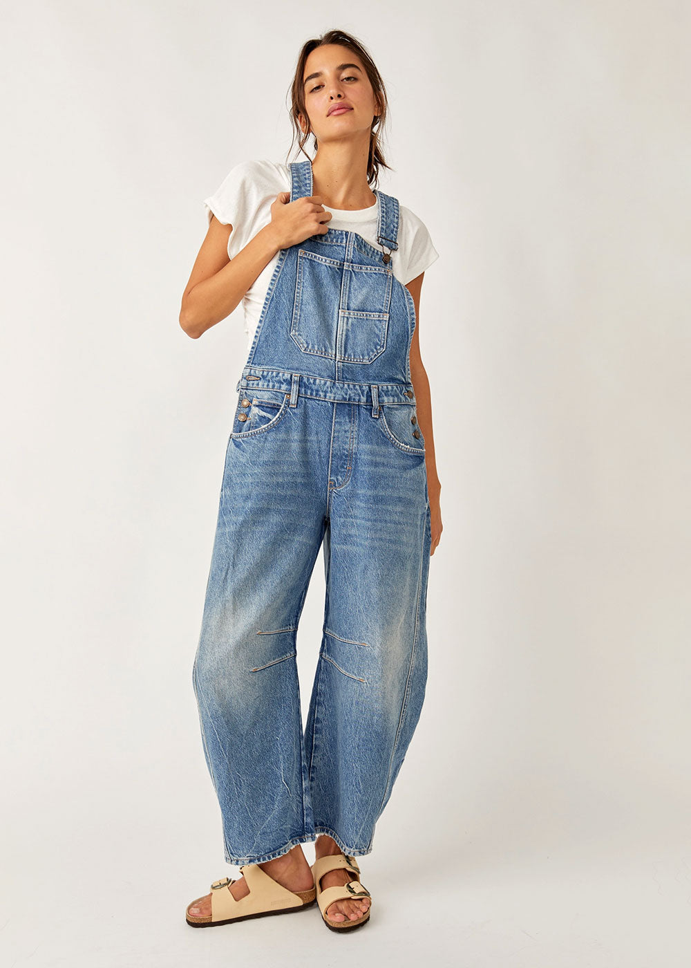 Good Luck Barrel Dungarees - Ultra Light Beam - Domino Style