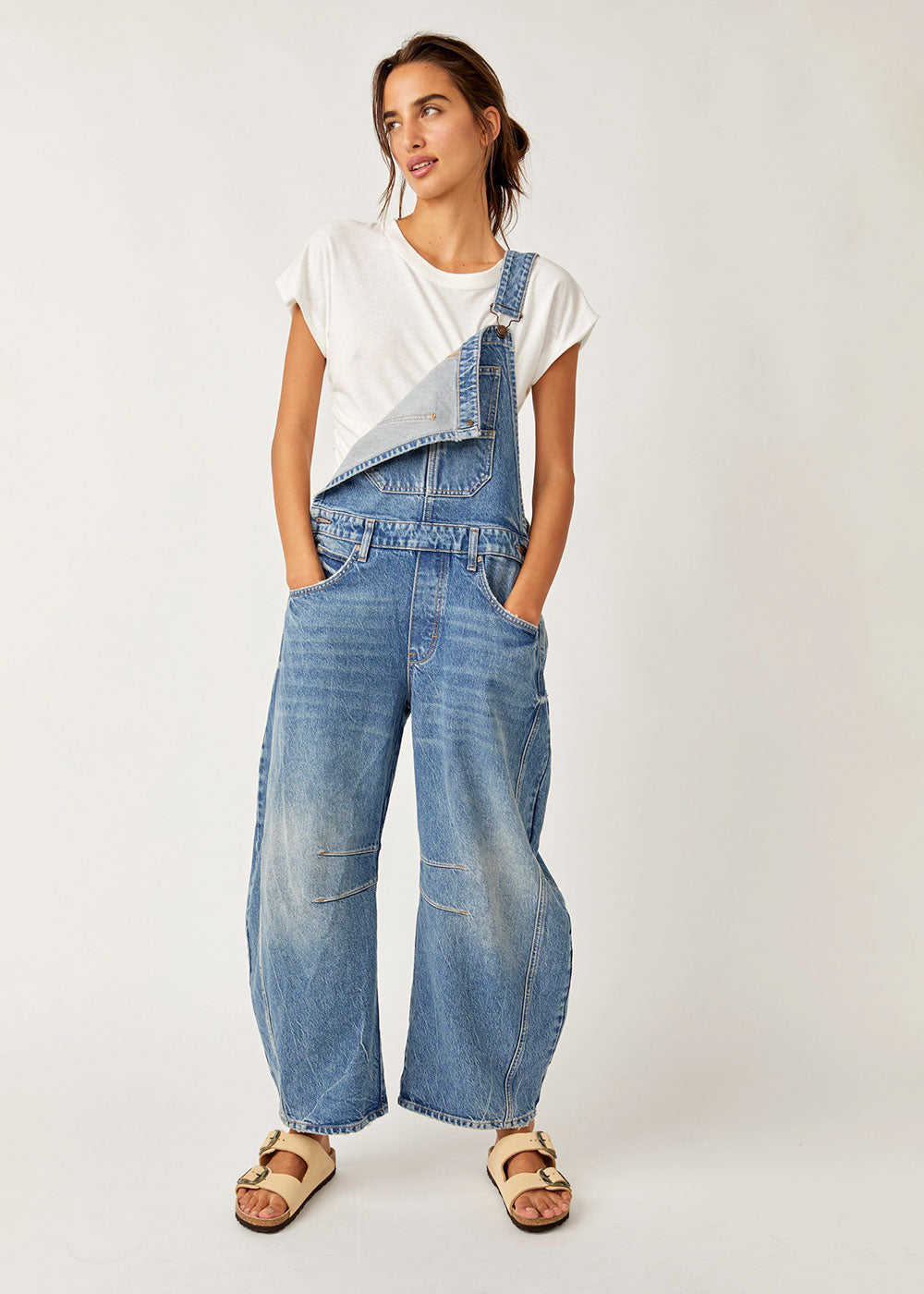 Good Luck Barrel Dungarees - Ultra Light Beam - Domino Style