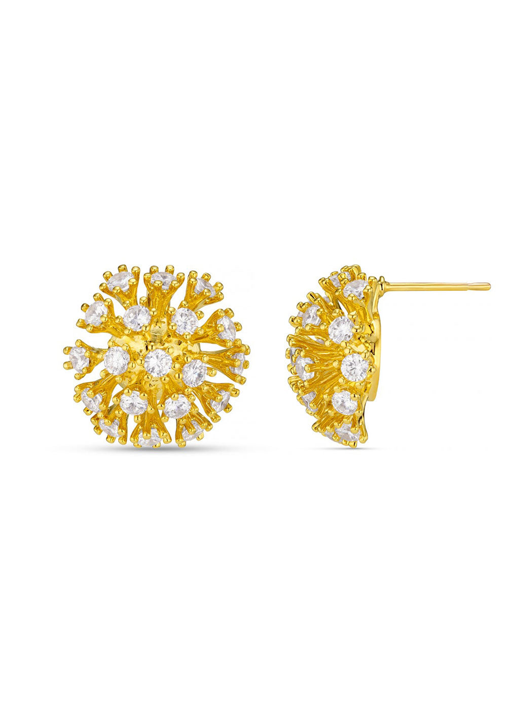 Statement Crystal Burst Stud Earrings - Domino Style