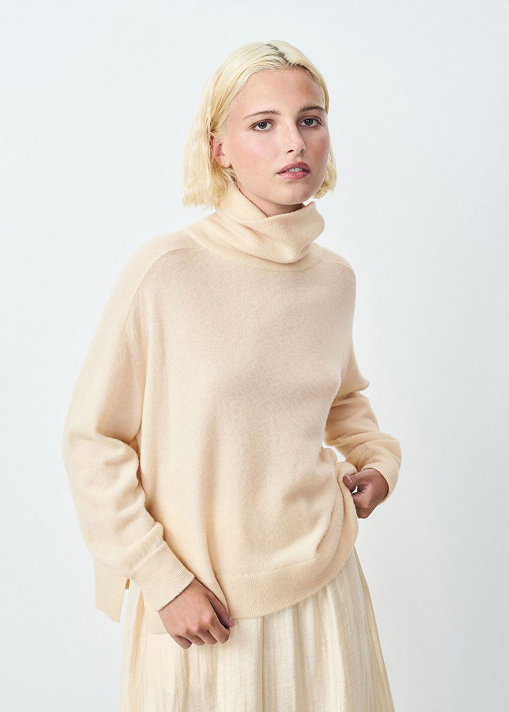 Raxow Turtleneck Jumper - Nude - Domino Style