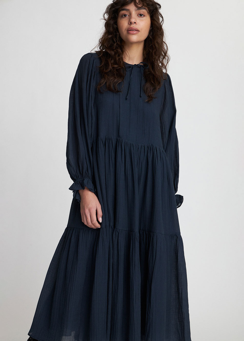 Crispy Dress - Navy - Domino Style