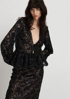 Lace Sequins Blouse - Domino Style