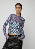 Sequins Blouse - Seductive Purple - Domino Style