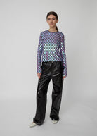 Sequins Blouse - Seductive Purple - Domino Style