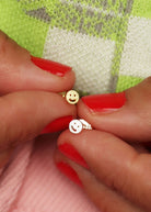 Smiley 1 pcs - Gold Plated - Domino Style