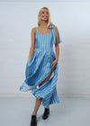 Striped Strap Dress - Blue Stripes
