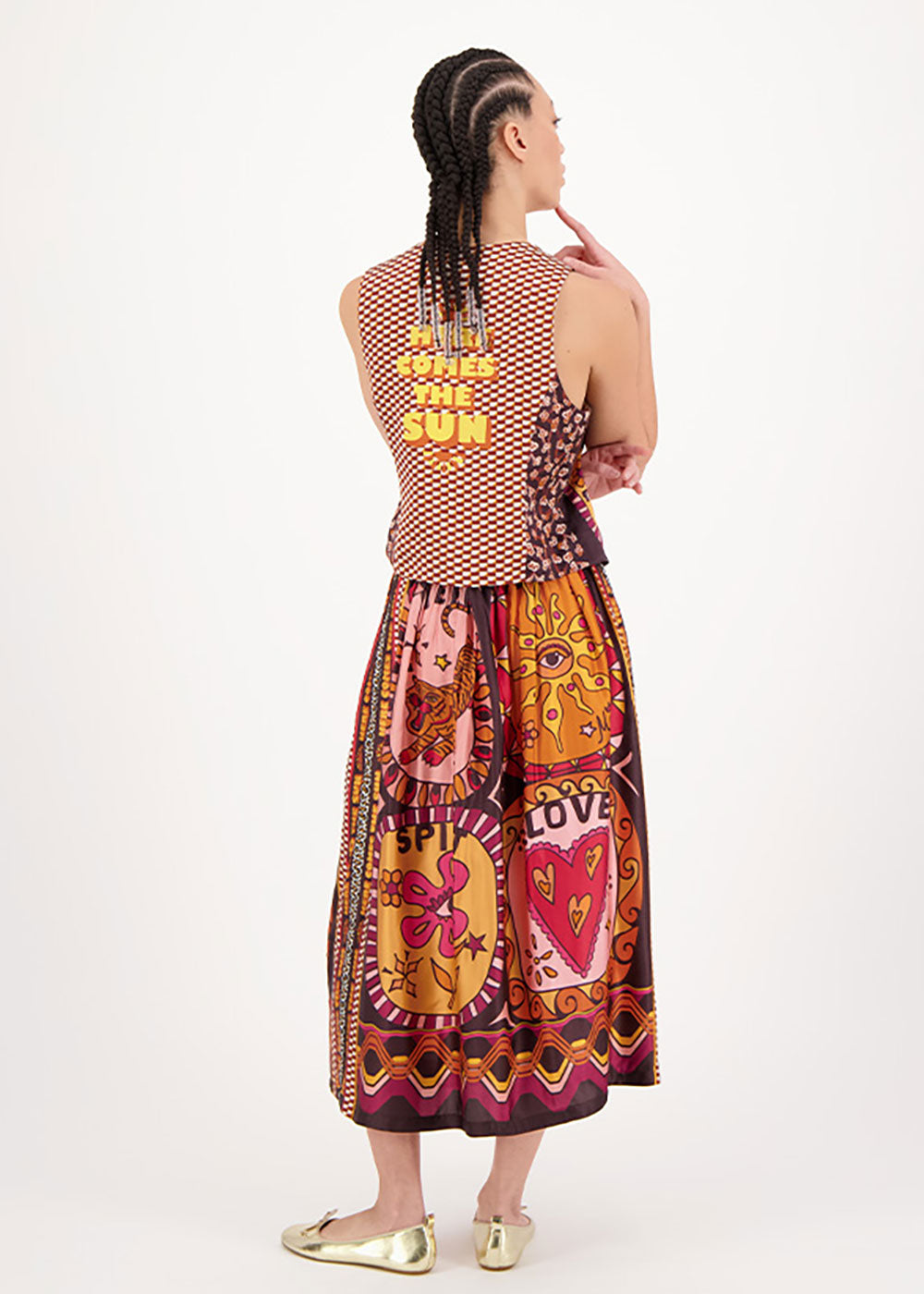 Vanessa Midi Skirt - Sunset - Domino Style