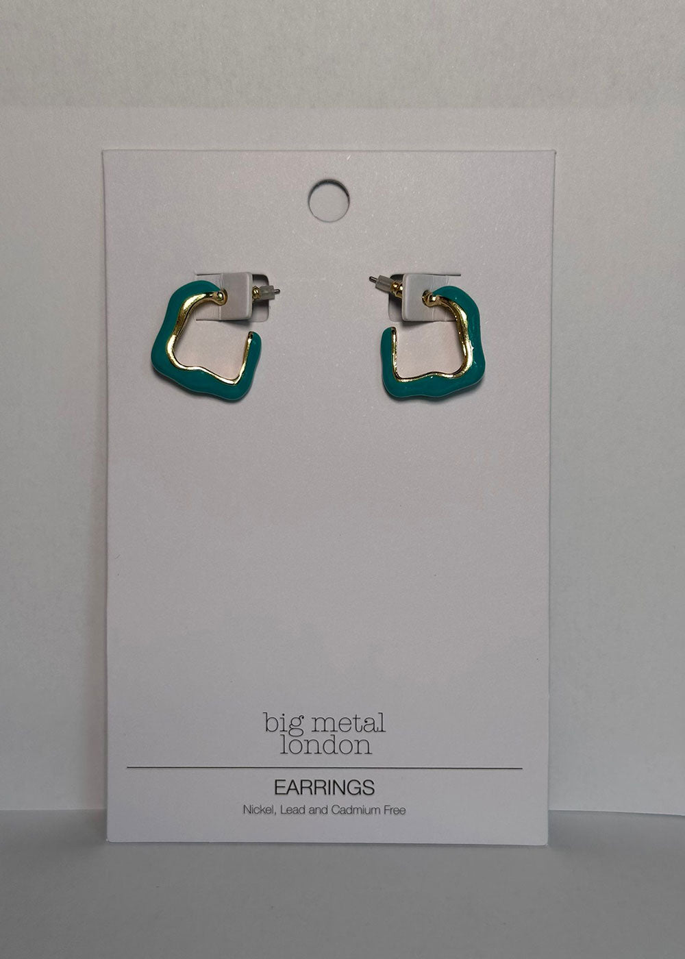 Camelia Squiggle Enamelled Hoop Earrings - Domino Style