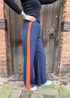 Side Stripe Pants - Navy/Orange - Domino Style