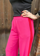 Side Stripe Pants - Pink/Red - Domino Style