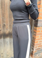 Side Stripe Pants - Black/Taupe - Domino Style