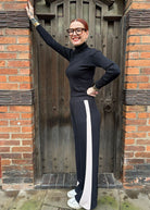 Side Stripe Pants - Black/Taupe - Domino Style