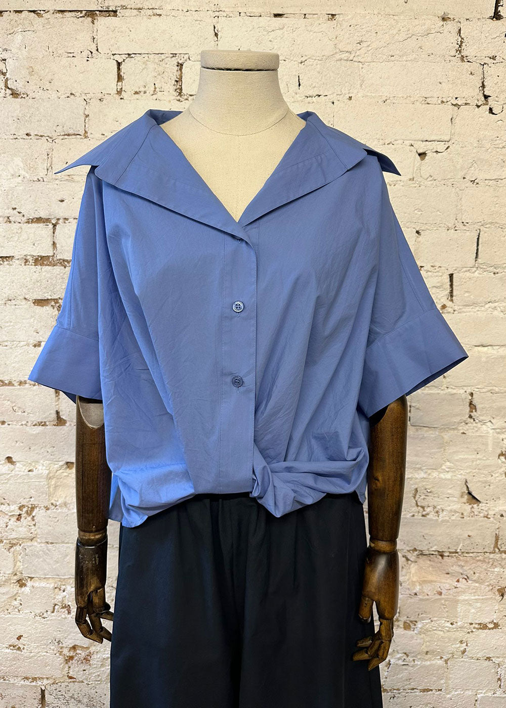 Blue Button Blouse - Domino Style