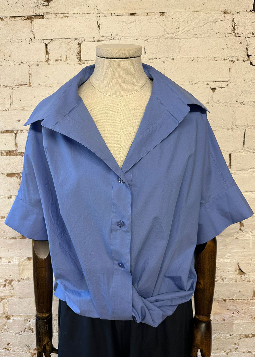 Blue Button Blouse - Domino Style