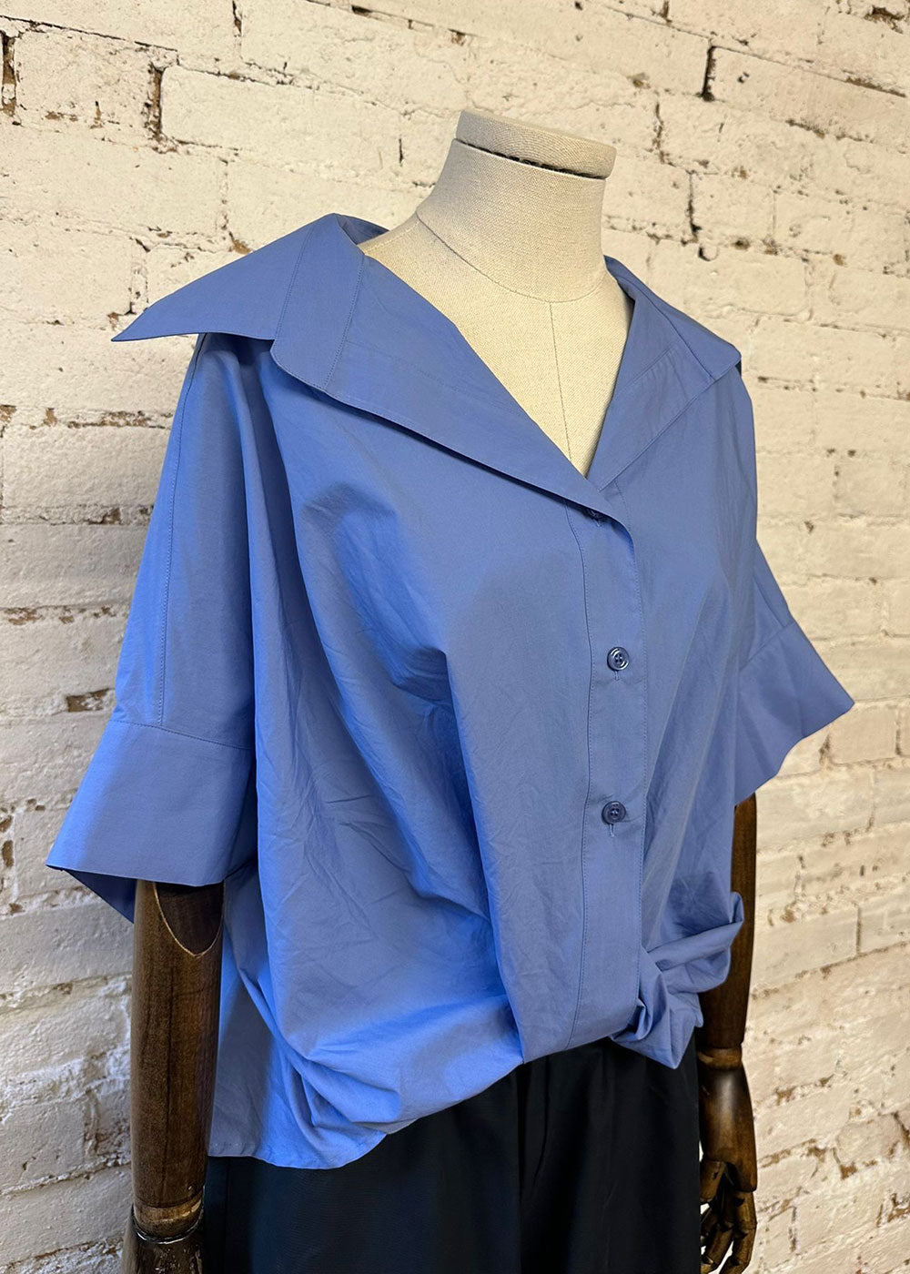 Blue Button Blouse - Domino Style