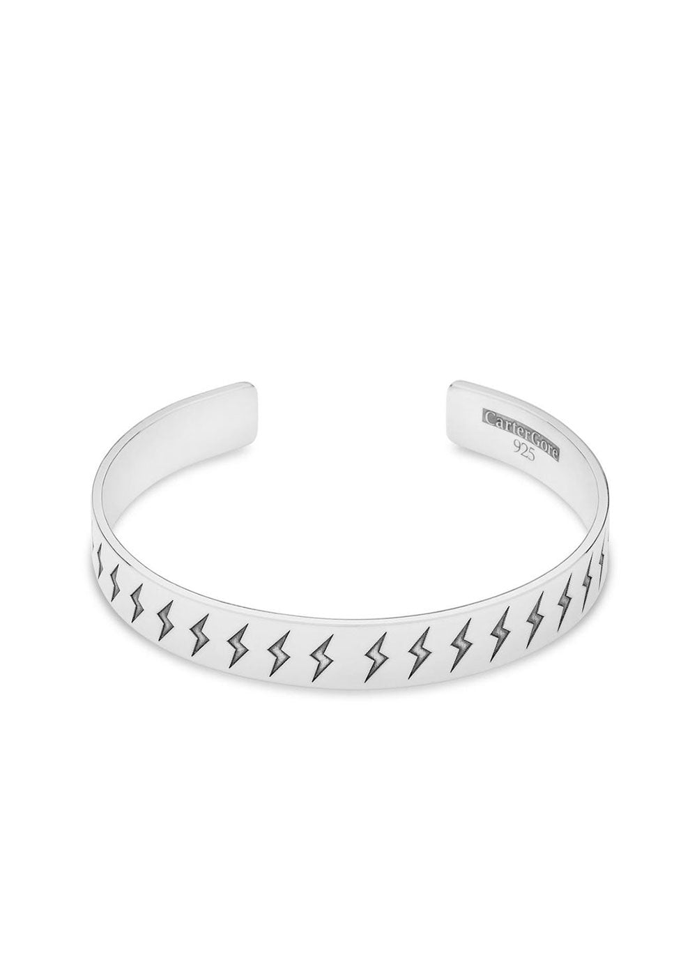 Lightning Bolt Engraved Bangle - Small - Domino Style