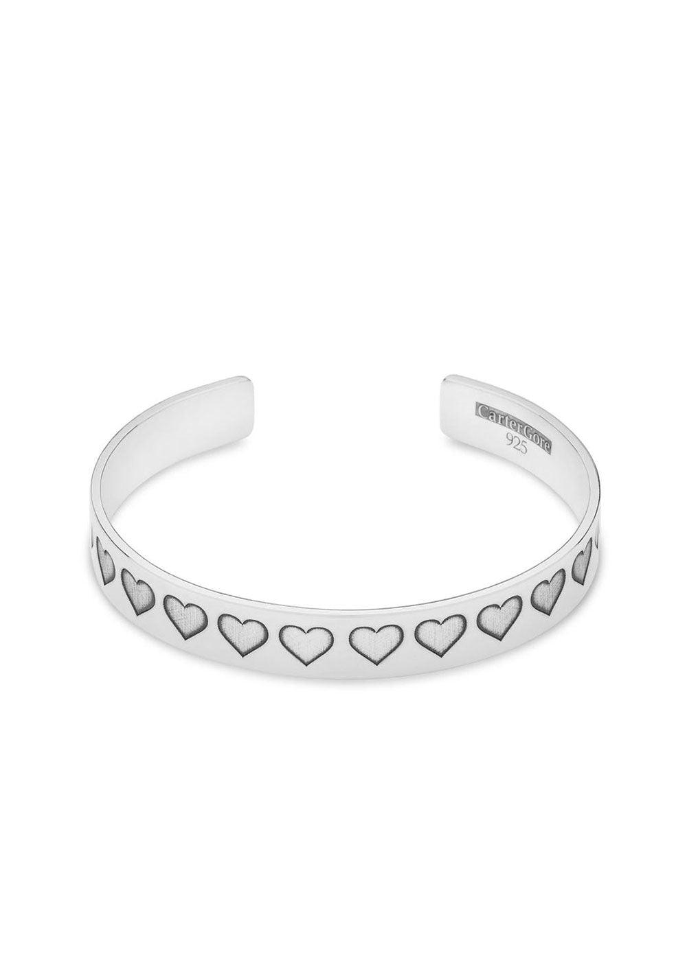 Heart Engraved Bangle - Small - Domino Style