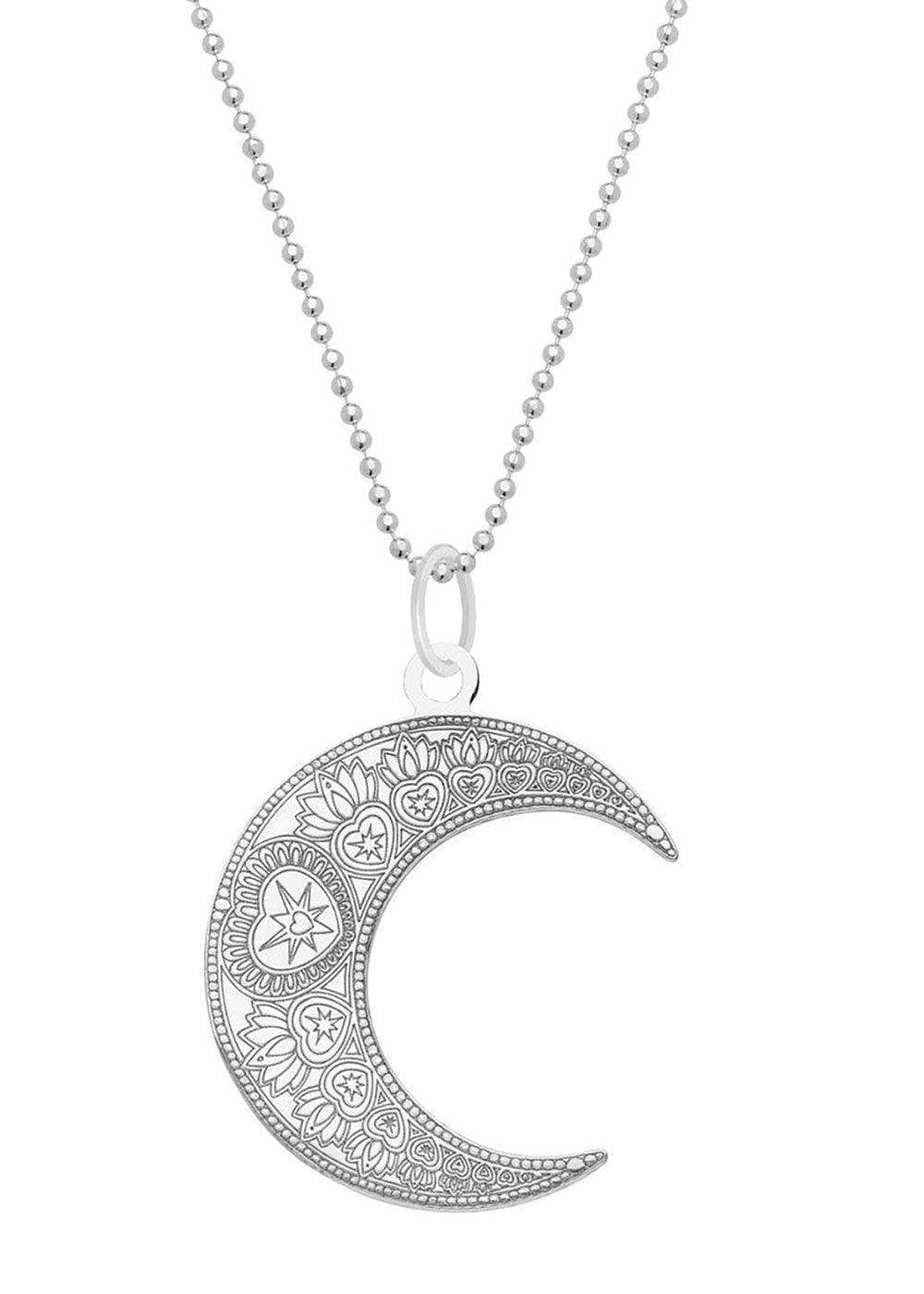 Mandala Moon Necklace - Large - Domino Style