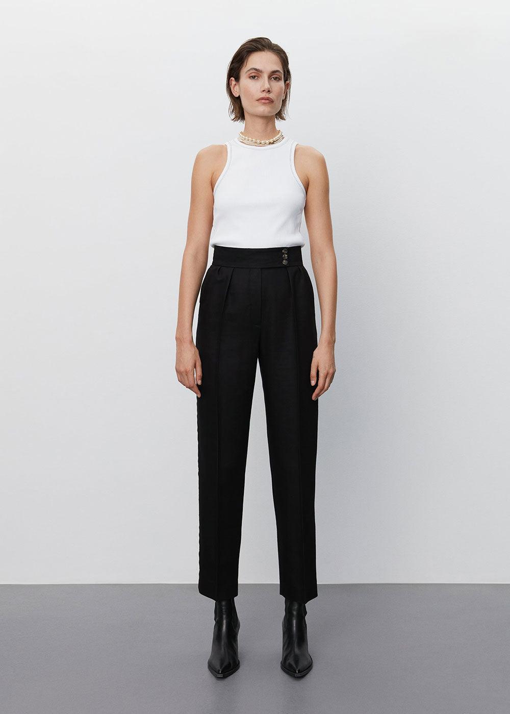 Elliot Wool Twill Trousers - Domino Style