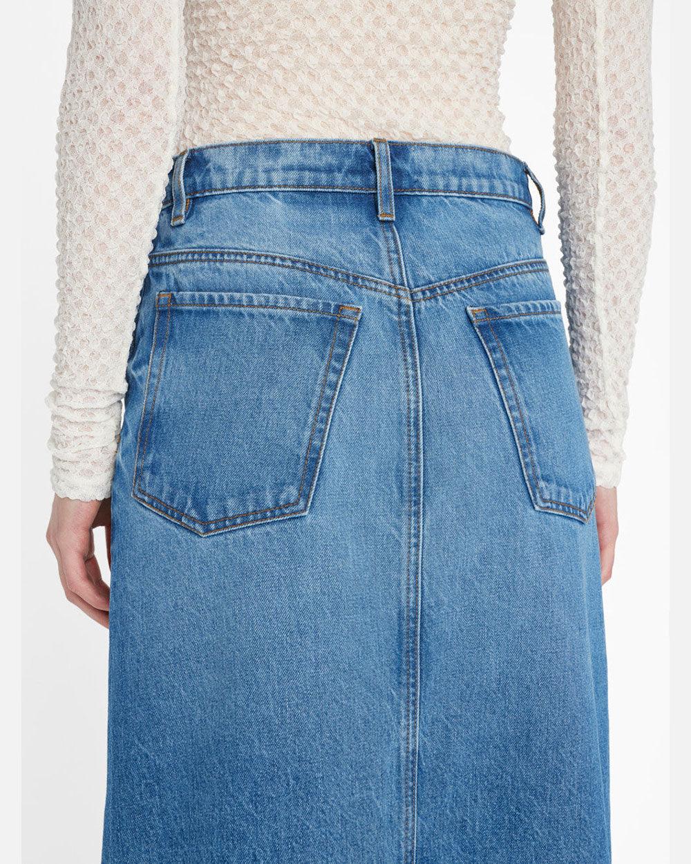 Midaxi Denim Skirt Domino Style