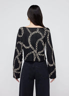 Heidi Black Chain Lurex Knit Cardigan - Domino Style