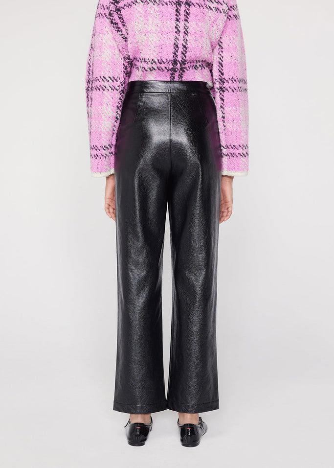 Janice Black Vinyl Trousers - Domino Style