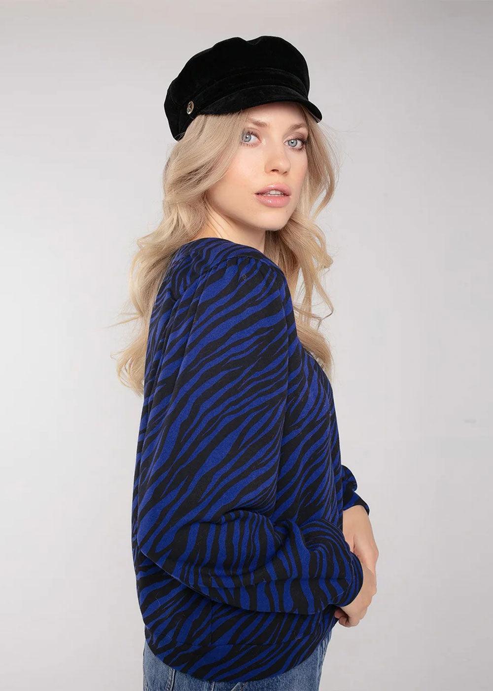 Hailey Velvet Baker Boy Hat - Black - Domino Style