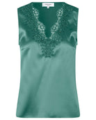 Shiny Silk Top - Eucalyptus - Domino Style