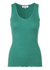 Silk Top with Elastic Band - Eucalyptus - Domino Style