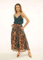 Leo Skirt - Emerald & Bronze - Domino Style