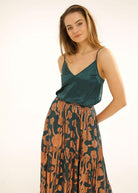 Leo Skirt - Emerald & Bronze - Domino Style