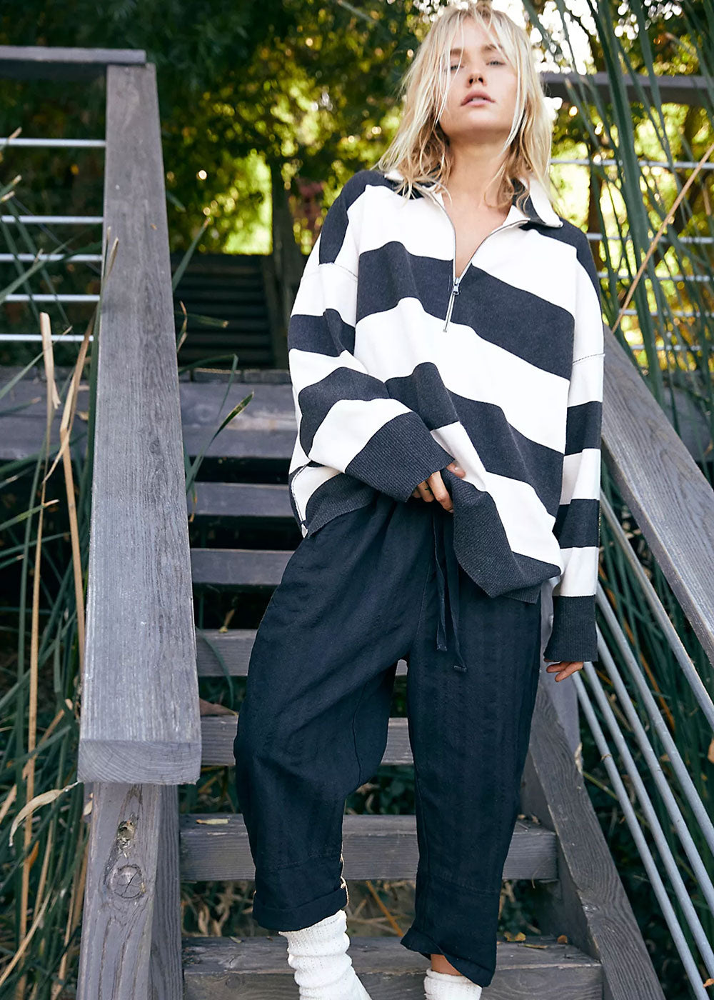 Coastal Stripe Pullover - Domino Style