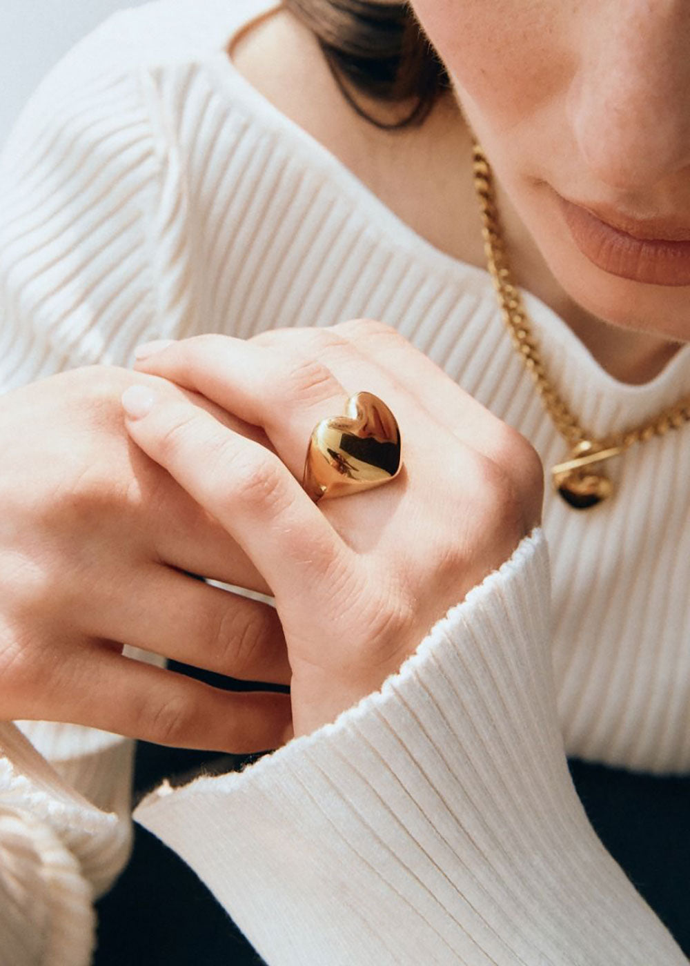 Barley Signet Ring Gold - Domino Style