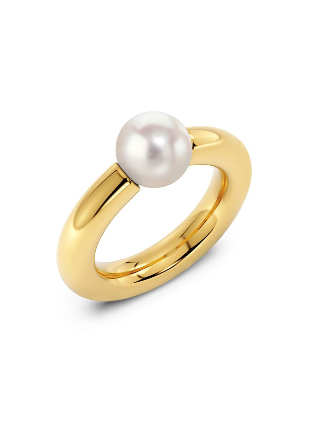 Modernist Pearl Ring Gold - Domino Style