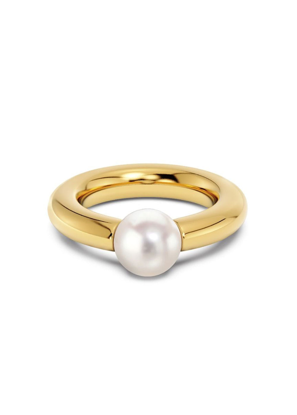 Modernist Pearl Ring Gold - Domino Style