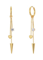 Peak Hoops Multi Heart Gold - Domino Style