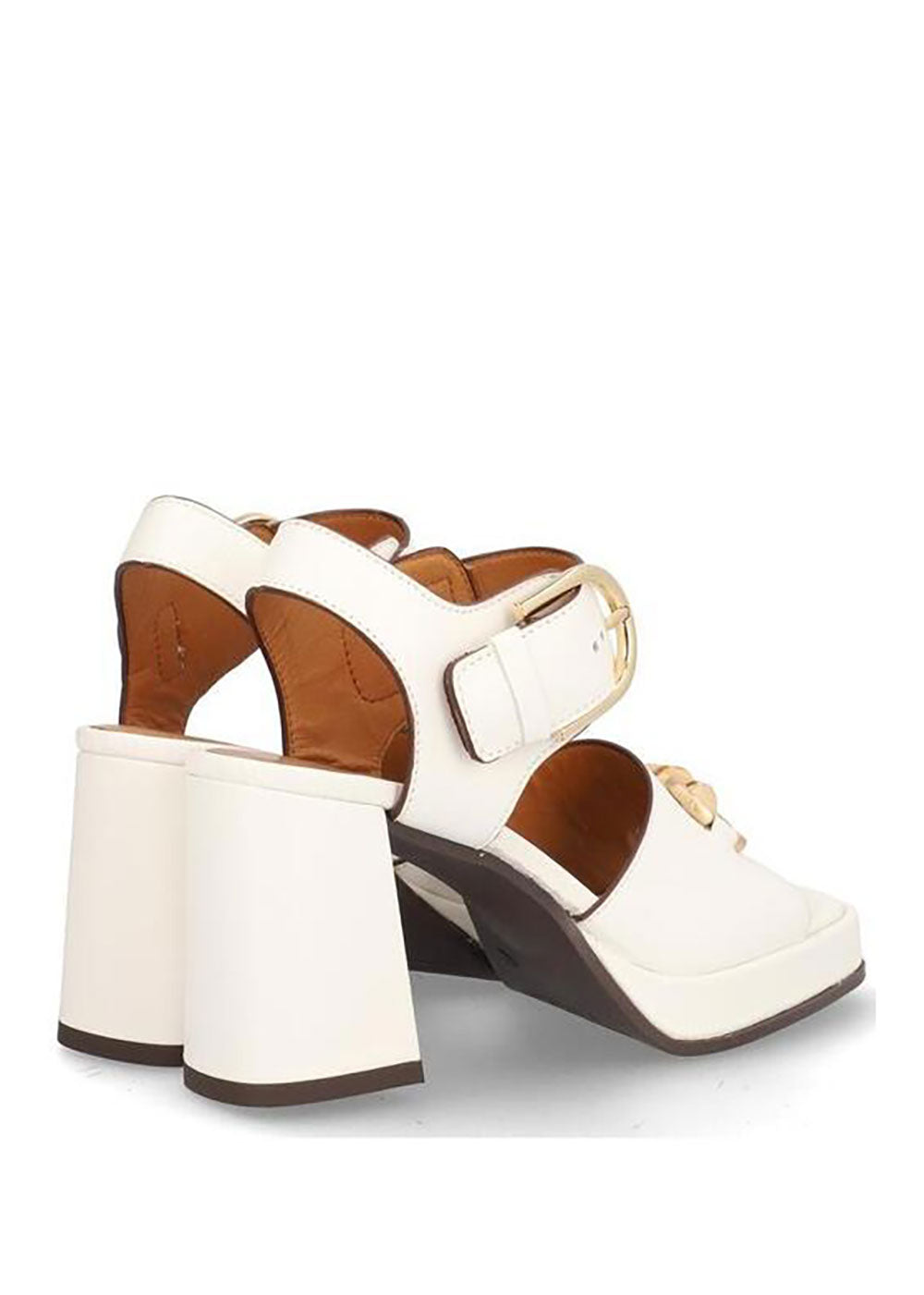 Chiara Heeled Sandals - White - Domino Style