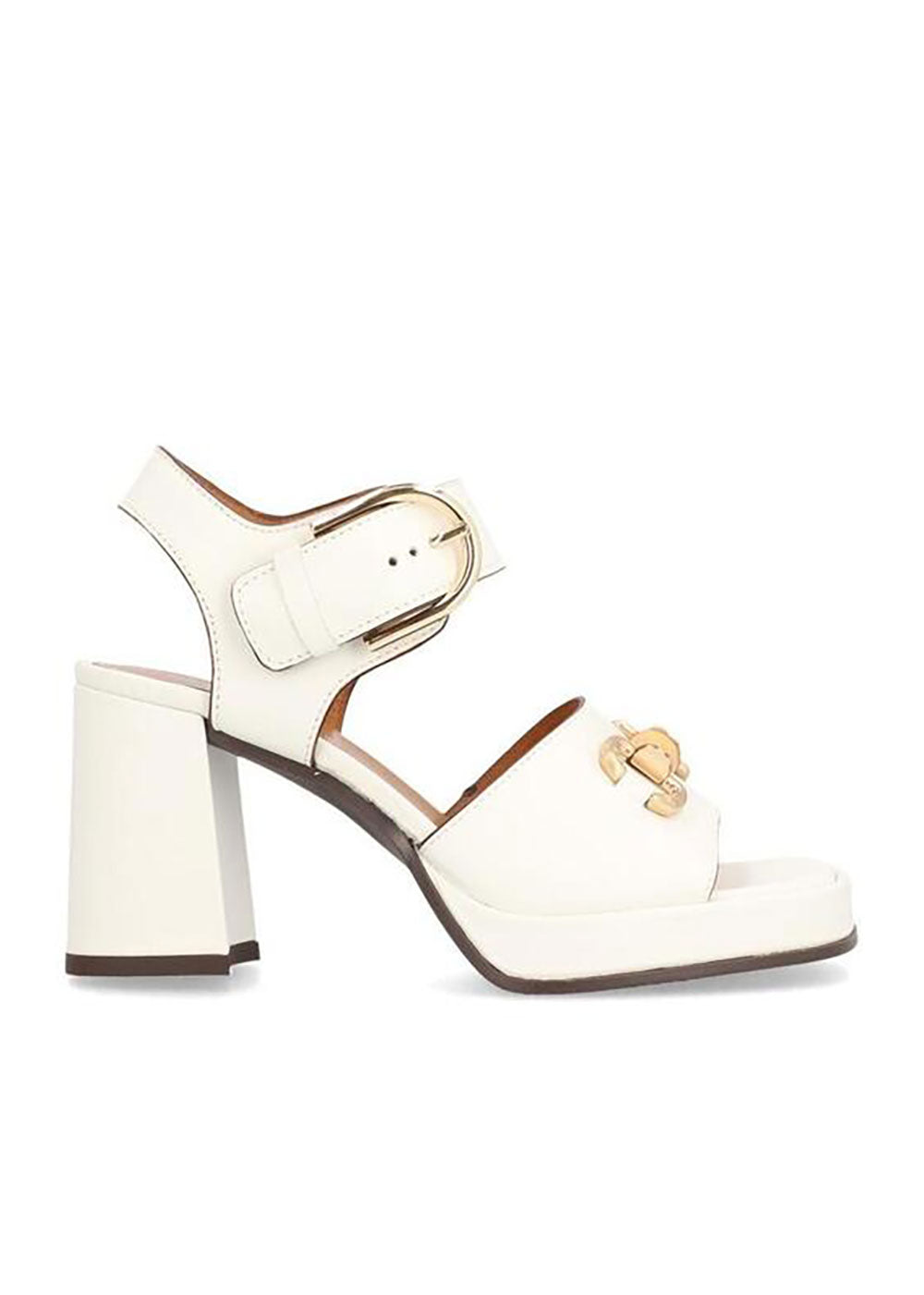 Chiara Heeled Sandals - White - Domino Style