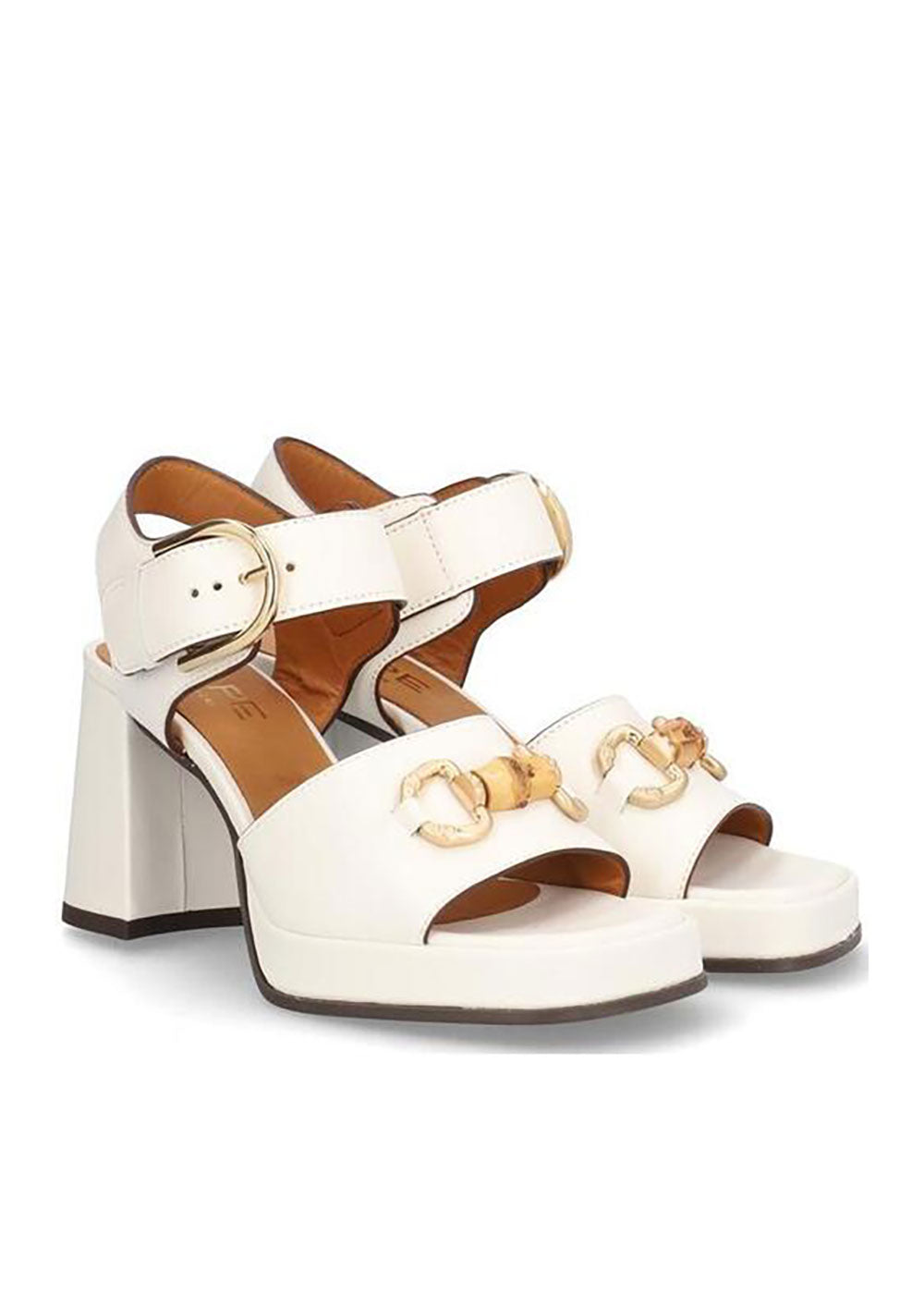 Chiara Heeled Sandals - White - Domino Style