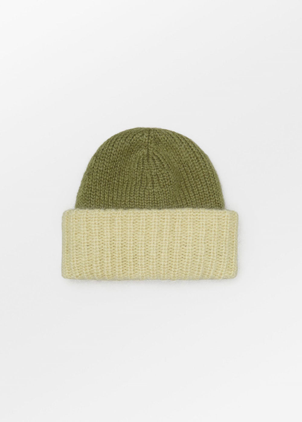 Two-toned Oma Beanie - Green - Domino Style