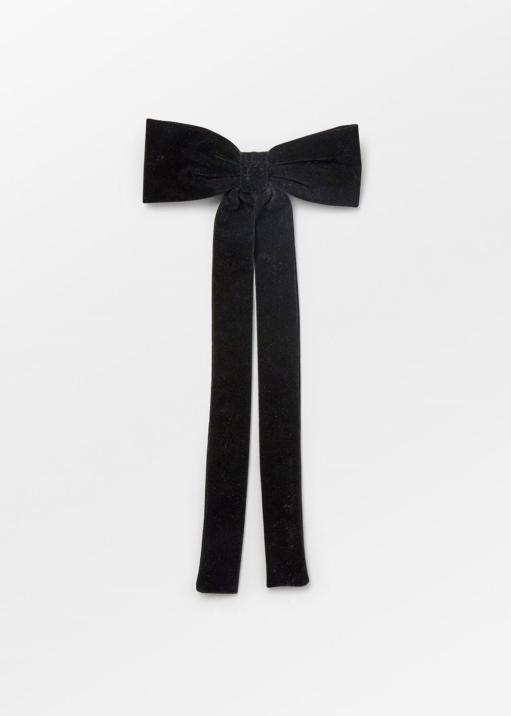 Velvet Bow Hair Clip - Black - Domino Style