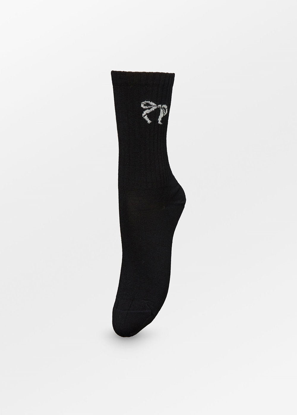 Bow Cotta Sock - Black - Domino Style