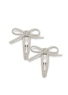 Glim Bow Hair Clip - Silver - Domino Style