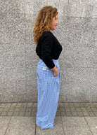 Vichy Cotton Palazzo Trousers - Domino Style