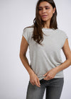 Jersey Metallic Detail Top - Grey