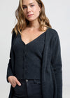 Long Cardigan with Attached Vest - Antracite