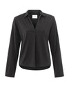 Long Sleeve V-Neck Top - Anthracite