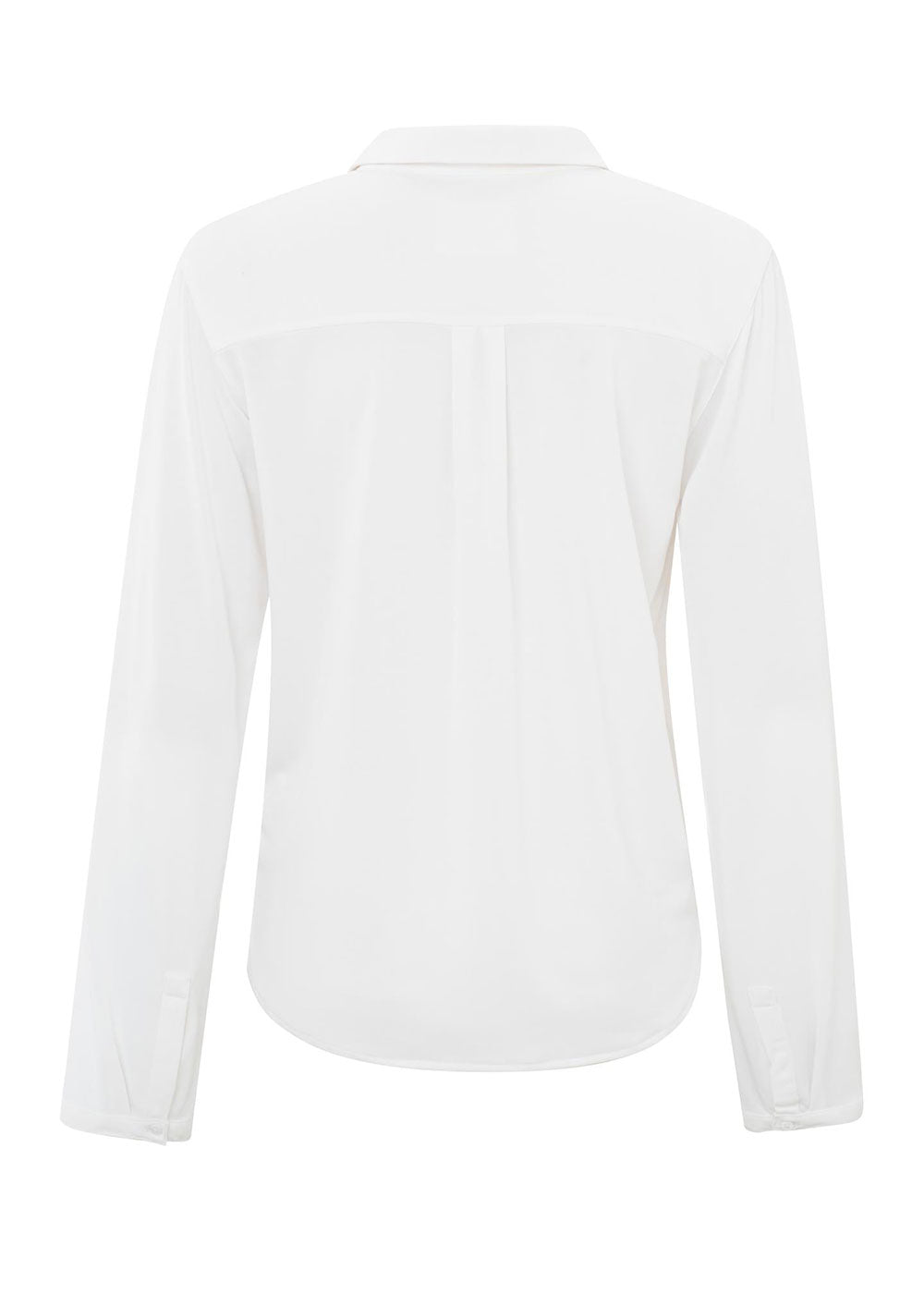 Long Sleeve V-Neck Top - White - Domino Style